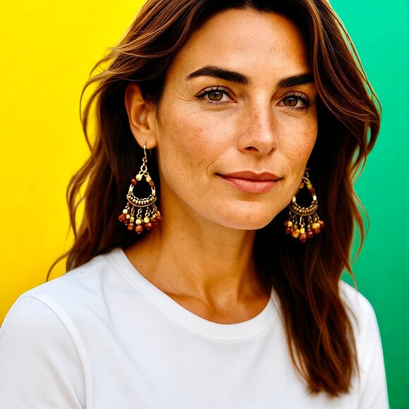 Bijoux Terner Vintage Beaded Dangle Earrings on Original Card Wire Pierced Ears - Picture 5 of 5